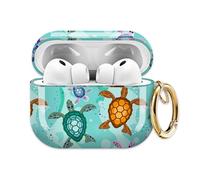 for AirPods Pro 3 Case (2025), Cute Cover Compatible with AirPod Pro 3rd Generation Shell with Rose Gold Keychain Earbuds Case for Women（Cute Turtle）
