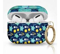 for AirPods Pro 3 Case (2025), Cute Cover Compatible with AirPod Pro 3rd Generation Shell with Rose Gold Keychain Earbuds Case for Women(Tropical Turtles)