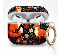 for AirPods Pro 3 Case (2025), Cute Cover Compatible with AirPod Pro 3rd Generation Shell with Rose Gold Keychain Earbuds Case for Women(Forest Foxes)
