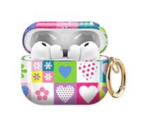 for AirPods Pro 3 Case (2025), Cute Cover Compatible with AirPod Pro 3rd Generation Shell with Rose Gold Keychain Earbuds Case for Women（Colorful Hearts）