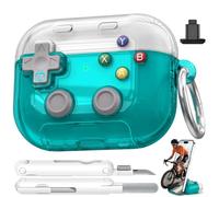 for AirPods Pro 3 Case Cover, with Pressable Button, Safety Lock & Phone Stand,Cool Funny Gifts Case for Women Men to Relief Stress,Clear Blue