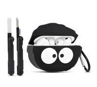 for AirPods Pro 3 Case Cute with Cleaner kit, 3D Anime Cartoon Character Design Case for AirPods Pro 3 Generation Soft Silicone Protective Funny Black AirPod Pro 3 Case Cover for Women Men Girls Boys