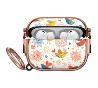 for AirPods Pro 3 Case with Safety Lock,Magsafe Compatible,Chicken | Double Secure Lock,Drop Protection,Two-Piece Design with Gold Keychain, Clear TPU for Apple AirPod Pro 3rd Generation(2025)