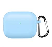 For Airpods Pro 3 Silicone Protective Case Cover - Soft Shockproof Case with Keychain, 360° Full Coverage, Wireless Charging Compatible for Women & Men (sky blue)