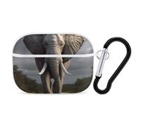 for AirPods Pro Case Cover an Elephant AirPods Pro 2/Pro Case Accessories with Keychain Front LED Visible Supports Wired Or Wireless Charging