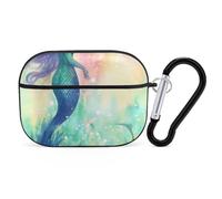 for AirPods Pro Case Cover Beautiful Mermaid Tail AirPods Pro 2/Pro Case Accessories with Keychain Front LED Visible Supports Wired Or Wireless Charging