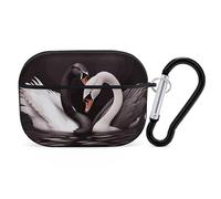 For AirPods Pro Case Cover Black White Swan Love Heart for AirPods Pro 2/Pro Protective Case Supports Wired Wireless Charging Case
