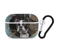 for AirPods Pro Case Cover Boston Terrier AirPods Pro 2/Pro Case Accessories with Keychain Front LED Visible Supports Wired Or Wireless Charging