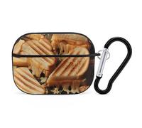 for AirPods Pro Case Cover Cheese Sandwiches AirPods Pro 2/Pro Case Accessories with Keychain Front LED Visible Supports Wired Or Wireless Charging