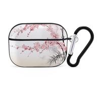 for AirPods Pro Case Cover Cherry Blossoms Tree Zen AirPods Pro 2/Pro Case Accessories with Keychain Front LED Visible Supports Wired Or Wireless Charging