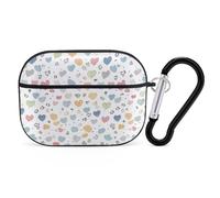 for AirPods Pro Case Cover Contains Many Hearts AirPods Pro 2/Pro Case Accessories with Keychain Front LED Visible Supports Wired Or Wireless Charging