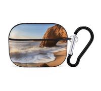 for AirPods Pro Case Cover Cute Beach Malibu Case Compatible with Airpod Pro 2 Case Protection Cover for Wowen Men AirPods Pro Case Accessories with Keychain