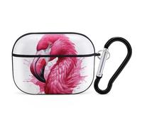 for AirPods Pro Case Cover Cute Dark Peach Flamingo Case Compatible with Airpod Pro 2 Case Protection Cover for Wowen Men AirPods Pro Case Accessories with Keychain