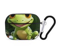 for AirPods Pro Case Cover Cute Frog AirPods Pro 2/Pro Case Accessories with Keychain Front LED Visible Supports Wired Or Wireless Charging