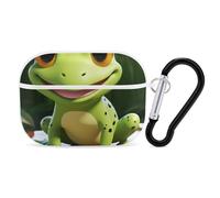 for AirPods Pro Case Cover Cute Frog AirPods Pro 2/Pro Case Accessories with Keychain Front LED Visible Supports Wired Or Wireless Charging
