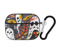 for AirPods Pro Case Cover Cute Ghost Skull Pattern Case Compatible with Airpod Pro 2 Case Protection Cover for Wowen Men AirPods Pro Case Accessories with Keychain