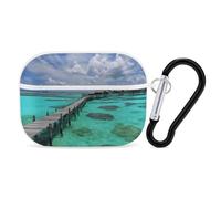 for AirPods Pro Case Cover Cute Maldives Scenery Case Compatible with Airpod Pro 2 Case Protection Cover for Wowen Men AirPods Pro Case Accessories with Keychain