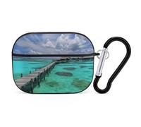 for AirPods Pro Case Cover Cute Maldives Scenery Case Compatible with Airpod Pro 2 Case Protection Cover for Wowen Men AirPods Pro Case Accessories with Keychain