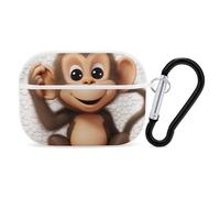 for AirPods Pro Case Cover Cute Monkey AirPods Pro 2/Pro Case Accessories with Keychain Front LED Visible Supports Wired Or Wireless Charging