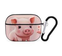 for AirPods Pro Case Cover Cute Pig AirPods Pro 2/Pro Case Accessories with Keychain Front LED Visible Supports Wired Or Wireless Charging