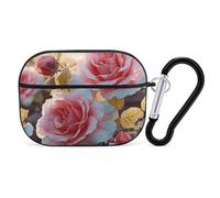 for AirPods Pro Case Cover Cute Rose Flower Wildflowers Case Compatible with Airpod Pro 2 Case Protection Cover for Wowen Men AirPods Pro Case Accessories with Keychain