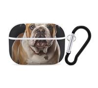 for AirPods Pro Case Cover English-Bulldog AirPods Pro 2/Pro Case Accessories with Keychain Front LED Visible Supports Wired Or Wireless Charging