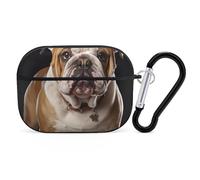 for AirPods Pro Case Cover English-Bulldog AirPods Pro 2/Pro Case Accessories with Keychain Front LED Visible Supports Wired Or Wireless Charging
