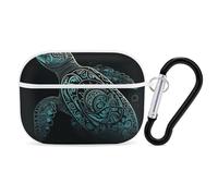 for AirPods Pro Case Cover Glowing Green Sea Turtle AirPods Pro 2/Pro Case Accessories with Keychain Front LED Visible Supports Wired Or Wireless Charging