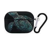 for AirPods Pro Case Cover Glowing Green Sea Turtle AirPods Pro 2/Pro Case Accessories with Keychain Front LED Visible Supports Wired Or Wireless Charging