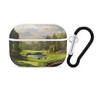 for AirPods Pro Case Cover Golf Court AirPods Pro 2/Pro Case Accessories with Keychain Front LED Visible Supports Wired Or Wireless Charging