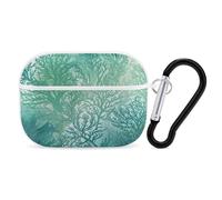 for AirPods Pro Case Cover Green Sea Blue Seaweed AirPods Pro 2/Pro Case Accessories with Keychain Front LED Visible Supports Wired Or Wireless Charging