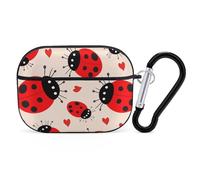 for AirPods Pro Case Cover Ladybug AirPods Pro 2/Pro Case Accessories with Keychain Front LED Visible Supports Wired Or Wireless Charging