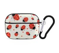 for AirPods Pro Case Cover Ladybugs Pattern Infinite Speckled AirPods Pro 2/Pro Case Accessories with Keychain Front LED Visible Supports Wired Or Wireless Charging