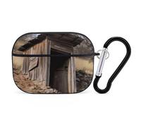 for AirPods Pro Case Cover Old Ancient Outhouse AirPods Pro 2/Pro Case Accessories with Keychain Front LED Visible Supports Wired Or Wireless Charging