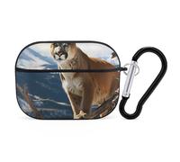 for AirPods Pro Case Cover Panther Mountain Lion AirPods Pro 2/Pro Case Accessories with Keychain Front LED Visible Supports Wired Or Wireless Charging