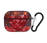 For AirPods Pro Case Cover Red Hearts Love for AirPods Pro 2/Pro Protective Case Supports Wired Wireless Charging Case