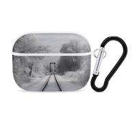 for AirPods Pro Case Cover Snowy Train Tracks AirPods Pro 2/Pro Case Accessories with Keychain Front LED Visible Supports Wired Or Wireless Charging