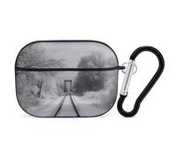for AirPods Pro Case Cover Snowy Train Tracks AirPods Pro 2/Pro Case Accessories with Keychain Front LED Visible Supports Wired Or Wireless Charging
