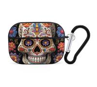 for AirPods Pro Case Cover Sugar Skulls AirPods Pro 2/Pro Case Accessories with Keychain Front LED Visible Supports Wired Or Wireless Charging