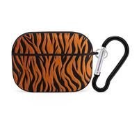 for AirPods Pro Case Cover Tiger Stripes Orange AirPods Pro 2/Pro Case Accessories with Keychain Front LED Visible Supports Wired Or Wireless Charging