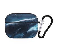 for AirPods Pro Case Cover Whales Traveling in Space AirPods Pro 2/Pro Case Accessories with Keychain Front LED Visible Supports Wired Or Wireless Charging