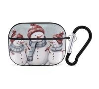 for AirPods Pro Case Cover Winter Snowman AirPods Pro 2/Pro Case Accessories with Keychain Front LED Visible Supports Wired Or Wireless Charging