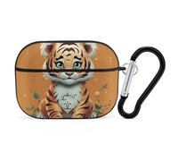 for AirPods Pro Case Cover Year of The Tiger Funny Tiger AirPods Pro 2/Pro Case Accessories with Keychain Front LED Visible Supports Wired Or Wireless Charging