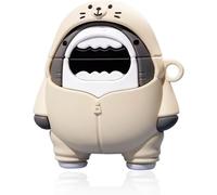 for AirPods Pro Cover,Cute 3D Cartoon Luxury Trendy Cute Fancy Funny Aesthetic for Girls Boys Men Teen Kids, Soft Silicone Fashion Character Skin Shark Cases (Hoodie Shark, AirPods Pro)