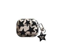 for AirPods Pro/Pro 2 Case with Keychain, Clear Black Star Design, Soft TPU Shockproof Protective Cover, Cute Aesthetic Accessory for Women Girls for AirPods Pro 2nd / 1st Generation - Star Charm