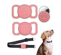 For Airtag Dog Collar - Waterproof Tracker Holder Protective Case for Pet Collar Compatible with Airtag, Protective Holder GPS Tracking Finder for Pet (Pink)