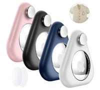 for Airtag Holder for Kids Hidden,2PCS GPS Tracker Case, Anti-Removal for Airtag ABS Case with Pins, Suitable for Children, Elderly, Pets, Backpack, Luggage(White,Navy Blue,Pink,Black)