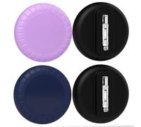 for AirTag Holder for Kids Hidden-4 Pack with Pin, Waterproof Silicone for Air Tagholder,Anti Lost, Lightweight GPS Tracker Case for Child,Elderly,Luggage,Clothes,Backpack(Black/Black/Blue/Purple)