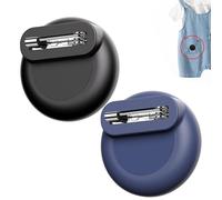 for AirTag Holder for Kids with Invisible Pin, Anti Lost, Lightweight GPS Tracker Case for Air Tags-2 Pack with Waterproof Cover for Child,Baby,Elderly,Luggage,Shoe,Clothes,Backpack (Black/Dark Blue)