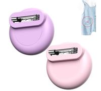 for AirTag Holder for Kids with Invisible Pin, Anti Lost, Lightweight GPS Tracker Case for Air Tags-2 Pack with Waterproof Cover for Child,Baby,Elderly,Luggage,Shoe,Clothes,Backpack (Purple/Pink)